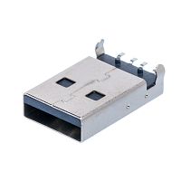 Разъем USB, тип А, вилка на плату поверхностный монтаж, тип 2 USBAP-1P/2