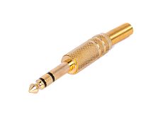 Разъём Jack 1/4" стерео штекер 6.35мм, металлический корпус AUD-22