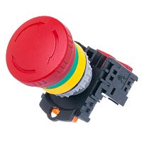 Кнопка аварийная грибок с фиксацией, поворотная, d 38 мм, НЗ, красная TN2BKR-1B