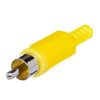 Разъем RCA-тюльпан, вилка на кабель, желтый (кратно 50 шт.) RPC-1-Y
