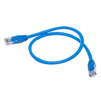 Патч-корд UTP RJ-45, категория 5e, литой, 0.5 метра, синий 