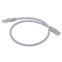 Патч-корд UTP RJ-45, категория 6, литой, 0.5 метра, серый 