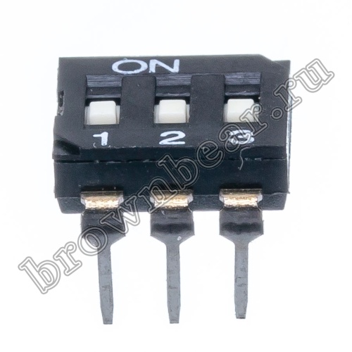 Переключатель Dip-Switch 3 контактных группы, монтаж в панель DIP  SWD2-3 фото 4
