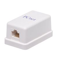 Розетка компьютерная накладная одинарная RJ-45, 8P8C, категория 5е, универсальная, PCnet 