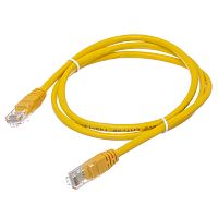 Патч-корд UTP RJ-45, категория 5e, литой, 1 метр, желтый 
