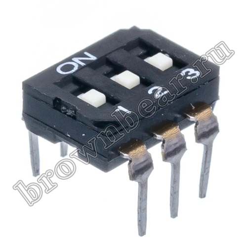 Переключатель Dip-Switch 3 контактных группы, монтаж в панель DIP  SWD2-3 фото 3
