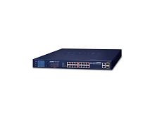 FGSW-1822VHP Неуправляемый коммутатор Planet, 16 портов 10/100Мбит/с 802.3at РоЕ 300Ватт, 2 комбо порта RJ-45/SFP 1Гбит/с, LCD дисплей
