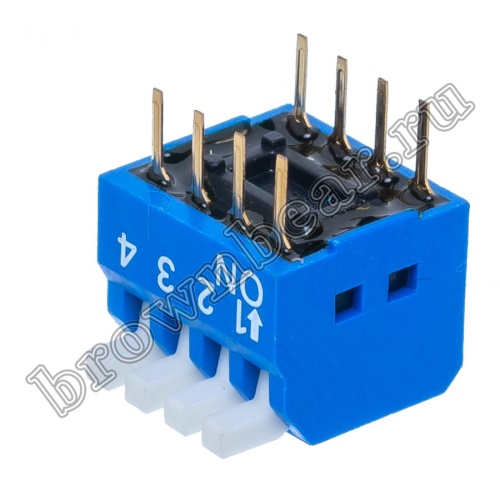 Переключатель Dip-Switch 4 контактных группы, пиано  SWD3-4 фото 2