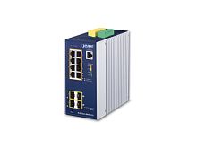 IGS-5225-8P4S-12V Промышленный управляемый L2+ коммутатор Planet, 8 портов PoE 1Гбит/с, 2 порта SFP 1Гбит/с, 2 порта SFP 2.5Гбит/с