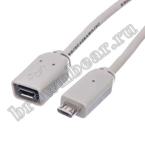 Кабель интерфейсный type micro USB вилка - гнездо, 1.8 метра фото 3