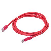 Патч-корд UTP RJ-45, категория 5e, литой, 2 метра, красный 
