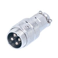 Разъем GX16 (M16) 4 контакта вилка на кабель, наружная резьба AC-M16-4MA
