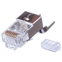 Разъём RJ-45 (8P8C) со вставкой, вилка под экранированную витую пару 6 категории TPS6-8P8C-S2