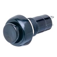 Кнопка без фиксации, круглая на блок, НР, 220В, черная PSW-6M-B