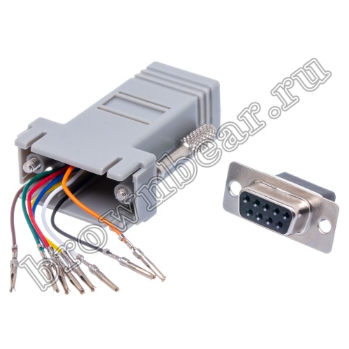 Переходник D-SUB 9 гнездо - RJ45 гнездо GC-9FT8 фото 2