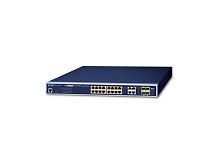 GS-4210-16P4C Управляемый L2/L4 коммутатор Planet, 16 портов 10/100/1000Мбит/с PоE, 200Ватт, 4 комбо порта RJ-45/SFP 100/1000Мбит/с