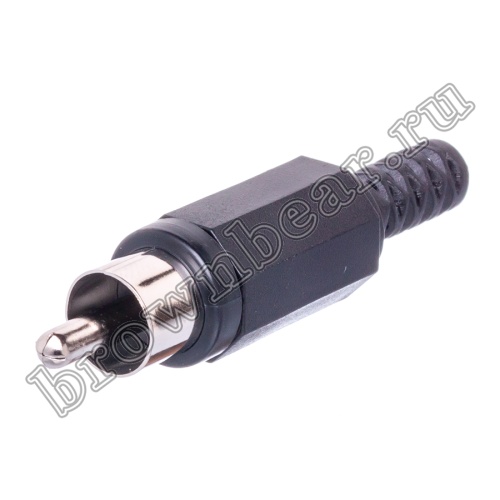 Разъем RCA-тюльпан, вилка на кабель, черный (кратно 50 шт.) RPC-1-B