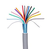 Кабель сигнальный коммуникационный 15 проводов, 26AWG, бухта 50м, экранированный, серый -