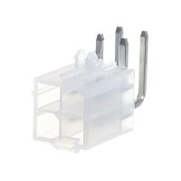 Разъем питания Mini-Fit 4 контакта, вилка на плату, прямой угол, с фиксатором, шаг 4,2мм MF-4MRA