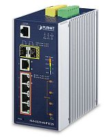 IGS-5225-4UP1T2S Промышленный управляемый L2+ коммутатор Planet, 4 порта 1Гбит/с PoE+, 1 порт 1Гбит/с, 2 порта SFP 1Гбит/с