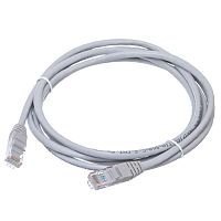 Патч-корд UTP RJ-45, категория 5e, литой, 2 метра, серый 