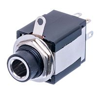 Разъём 6.35мм гнездо Jack 1/4" на приборный блок, стерео, 6 контактов AUB-23