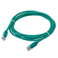Патч-корд UTP RJ-45, категория 5e, литой, 2 метра, зеленый 