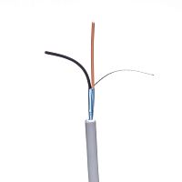 Кабель сигнальный коммуникационный 2 провода, 26AWG, бухта 50м, экранированный, серый -