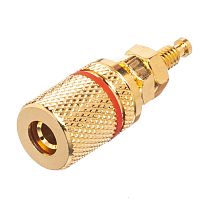 Клемма приборная позолоченная для разъема Banana, (гнездо), красная BPA-1R