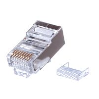 Разъём RJ-45 (8P8C) со вставкой, вилка под экранированную одножильную витую пару TPS5-8P8C-S
