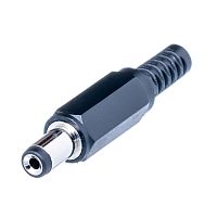 Разъем питания штырьковый DC штекер 2.1 х 5.5мм, на кабель c амортизатором (кратно 50 шт.) DJK-11A
